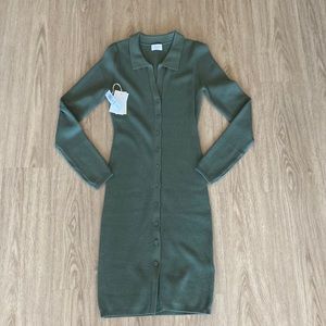 Wilfred cove knit dress in butter sage size medium **NEVER WORN**